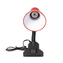Lampki-biurkowe - czarno-czerwona lampka do czytania z klipsem e27 latsa dl-3/r orno 