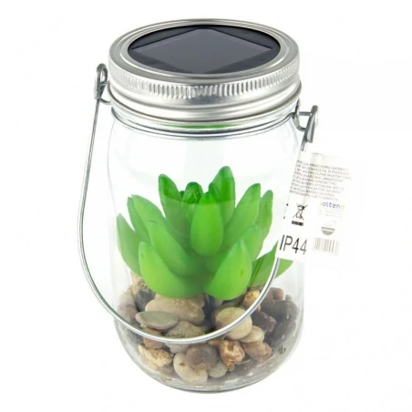 Lampy-solarne - lampa solarna wiszący słoik do ogrodu  13,5 cm vo1925 volteno 