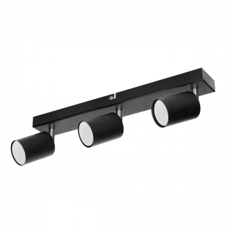 Oprawy-sufitowe - potrójna listwa oświetleniowa ścienno-sufitowa spoty 3xgu10 czarna doa ad-op-6195bgu10 orno 