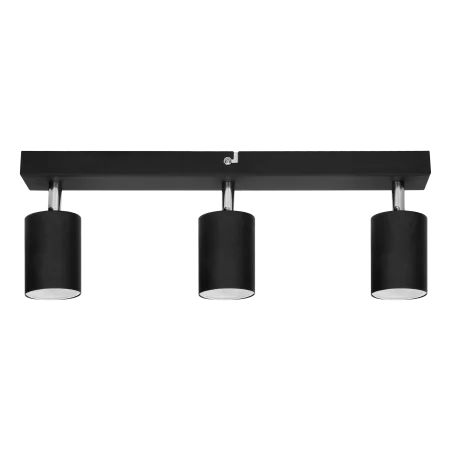 Oprawy-sufitowe - potrójna listwa oświetleniowa ścienno-sufitowa spoty 3xgu10 czarna doa ad-op-6195bgu10 orno 