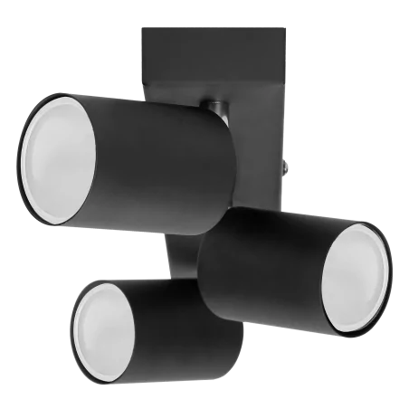 Oprawy-sufitowe - potrójna listwa oświetleniowa ścienno-sufitowa spoty 3xgu10 czarna doa ad-op-6195bgu10 orno 