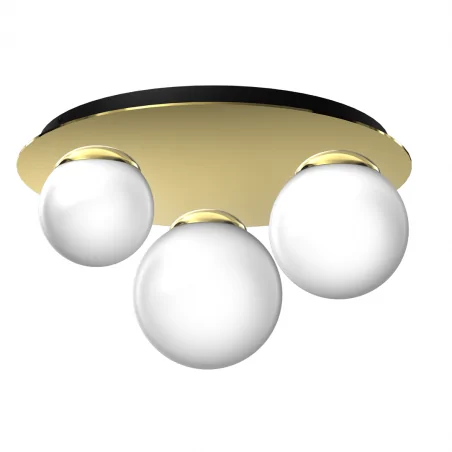 Plafony - potrójny plafon biało-złoty 3xe14 plato mlp7966 eko-light 