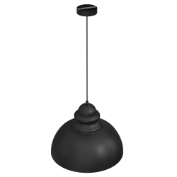 Lampy-sufitowe - klasyczna lampa wisząca czarna 39cm 1xe27 corin mlp7980 eko-light 