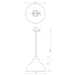 Lampy-sufitowe - klasyczna lampa wisząca czarna 39cm 1xe27 corin mlp7980 eko-light 