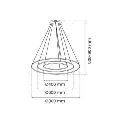 Lampy-sufitowe - nowoczesna lampa wisząca złota 93w 4000k led rotonda ml7947 eko-light 