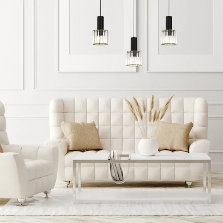 Lampy-sufitowe - czarna lampa - listwa ze szklanymi kloszami 3xe27 mlp8361 cristal eko-light 