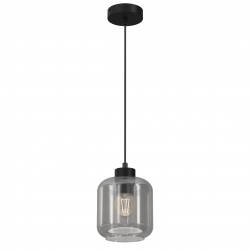 Lampy-sufitowe - jednopunktowa lampa wisząca szklano-metalowa 1xe27 sombra mlp8373 eko-light