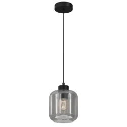 Lampy-sufitowe - jednopunktowa lampa wisząca szklano-metalowa 1xe27 sombra mlp8373 eko-light