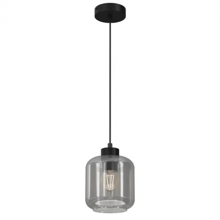 Lampy-sufitowe - jednopunktowa lampa wisząca szklano-metalowa 1xe27 sombra mlp8373 eko-light 