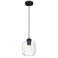 Lampy-sufitowe - czarna lampa wisząca o szklanym kloszu 1xe27 sombra mlp8367 eko-light
