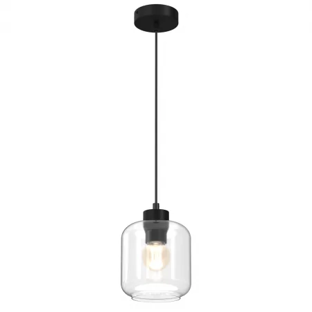 Lampy-sufitowe - czarna lampa wisząca o szklanym kloszu 1xe27 sombra mlp8367 eko-light 