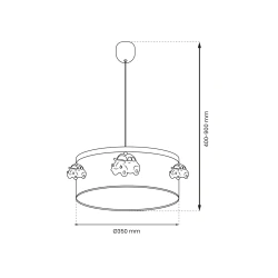 Oswietlenie-do-pokoju-dzieciecego - lampa wisząca ze samochodzikami 1xe27 automobile mlp8284 eko-light 