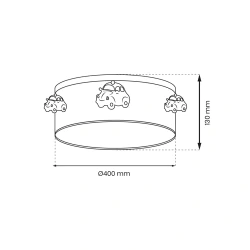 Oswietlenie-do-pokoju-dzieciecego - lampa sufitowa okrągła do pokoju dziecięcego 2xe27 automobile mlp8285 eko-light 