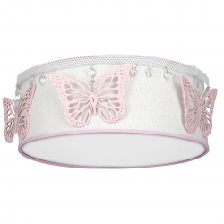 Oswietlenie-do-pokoju-dzieciecego - lampa sufitowa z motylkami i kryształkami 2xe27 papillon mlp8283 eko-light