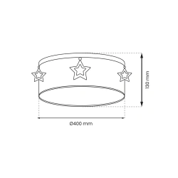 Oswietlenie-do-pokoju-dzieciecego - plafon okrągły z gwiazdkami 2xe27 star mlp8281 eko-light 