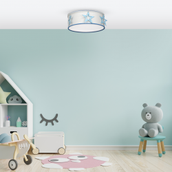 Oswietlenie-do-pokoju-dzieciecego - plafon okrągły z gwiazdkami 2xe27 star mlp8281 eko-light 