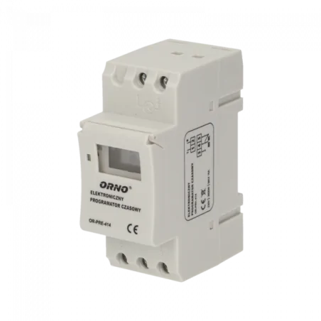 Sterowanie-czasowe - elektroniczny programator czasowy na szynę din or-pre-414 orno 