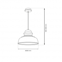 Lampy-sufitowe - pojedyncza lampa wisząca metalowa 1xe27 asmund mlp8297 eko-light 