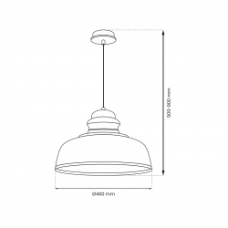 Lampy-sufitowe - lampa wisząca czarno-drewniana 40cm 1xe27 asmund mlp8295 eko-light 