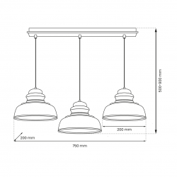 Lampy-sufitowe - biała lampa wisząca - listwa 75cm 1xe27 asmund mlp8294 eko-light 