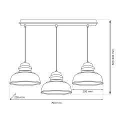 Lampy-sufitowe - biała lampa wisząca - listwa 75cm 1xe27 asmund mlp8294 eko-light 