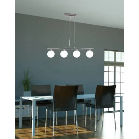 Lampy-sufitowe - lampa sufitowa poczwórna 4xg9 chrom+biały raisa  34-01399 candellux 