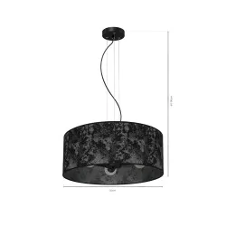 Lampy-sufitowe - lampa wisząca okrągła 50cm 3xe27 satino silver mlp7331 eko-light 