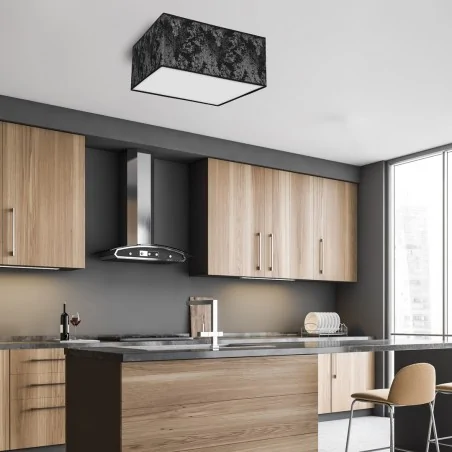 Lampy-sufitowe - czarne oświetlenie sufitowe kwadratowe 2xe27 satino mlp7325 eko-light 