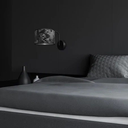 Kinkiety-do-salonu - czarno - srebrny kinkiet metalowy 1xe27 satino mlp7323 eko-light 