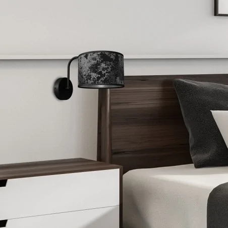 Kinkiety-do-salonu - czarno - srebrny kinkiet metalowy 1xe27 satino mlp7323 eko-light 