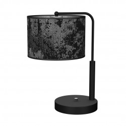 Lampki-nocne - lampka stołowa czarno - srebrna 1xe27 satino mlp7332 eko-light