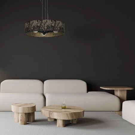 Lampy-sufitowe - wisząca lampa potrójna czarno-złota 3xe27 satino mlp7320 eko-light 