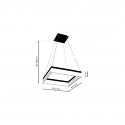 Lampy-sufitowe - kwadratowa lampa wisząca 60-100cm led 32w led nero ml081 eko-light 
