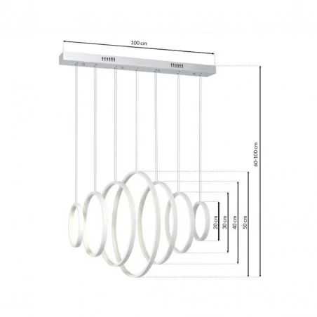 Lampy-sufitowe - oświetlenie 7 kręgów z wbudowanym led-em 86w vertigo ml335 eko-light 