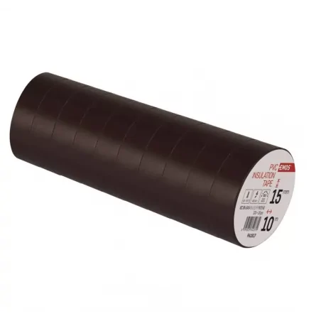 Tasmy-izolacyjne - f61517 taśma izolacyjna pvc 15mm/10m brązowa zestaw 10sztuk emos 
