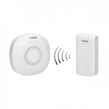 Dzwonki-do-drzwi-bezprzewodowe - dzwonek bezprzewodowy biały z przyciskiem kinetycznym learning system 36 dźwięków presso ac db-1 virone orno 