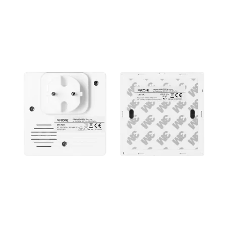 Dzwonki-do-drzwi-bezprzewodowe - biały dzwonek bezprzewodowy z przyciskiem bezbateryjnym 25 dźwięków learning system wayo ac db-3 virone orno 