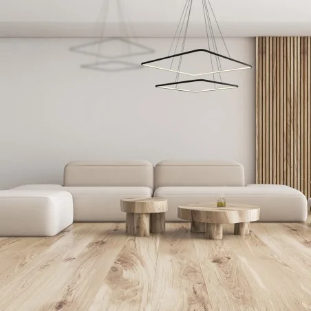 Lampy-sufitowe - lampa wisząca 2 kwadraty led 50w nix black ml518 eko-light 