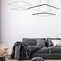 Lampy-sufitowe - lampa wisząca 2 kwadraty led 50w nix black ml518 eko-light 