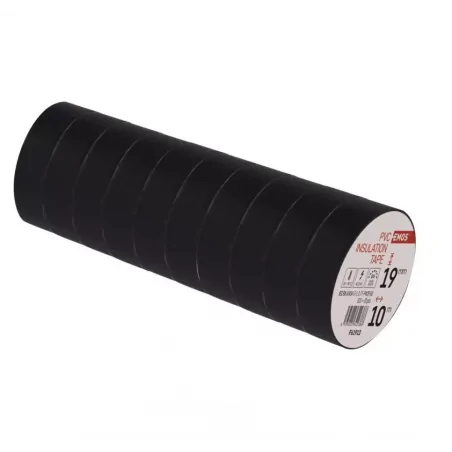Tasmy-izolacyjne - taśma izolacyjna czarna pvc 19mm/10m zestaw 10sztuk emos f61912 