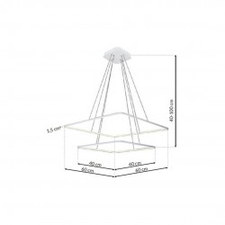 Lampy-sufitowe - biała lampa wisząca 2 kwadraty 50w led nix ml514 eko-light 
