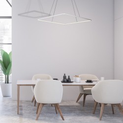 Lampy-sufitowe - prosta lampa wisząca - biały kwadrat 25w led nix white ml513 eko-light 