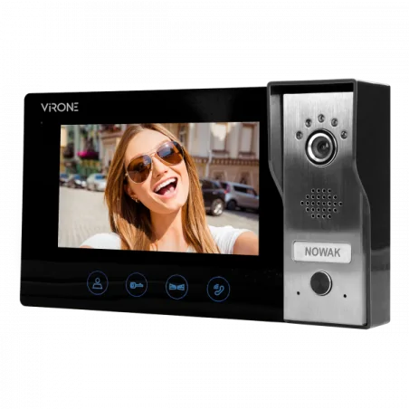 Wideodomofony - zestaw wideodomofonowy jednorodzinny bezsłuchawkowy 7'' z funkcją interkomu pluton vdp-51 orno 