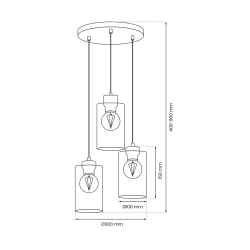 Lampy-sufitowe - okrągła lampa wisząca biała 3xe27 madera mlp8556 eko-light 