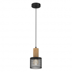 Lampy-sufitowe - wiszące oświetlenie drewniano-metalowe 1xe27 sobresa mlp8559 eko-light 