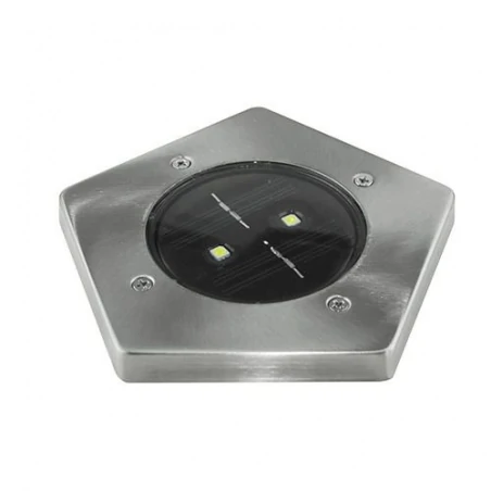 Lampy-solarne - lampa solarna led chrom 0,5w 5700k 2x10lm ip65 garet led 03614 ideus 