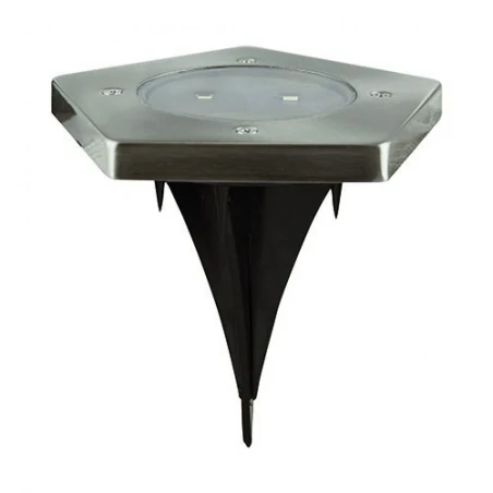 Lampy-solarne - lampa solarna led chrom 0,5w 5700k 2x10lm ip65 garet led 03614 ideus 