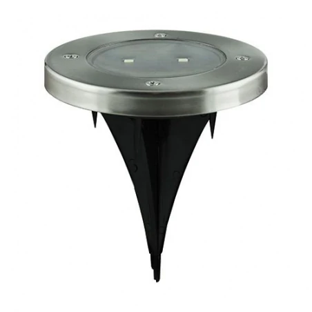 Lampy-solarne - lampa solarna led z zimnym światłem chrom 0,5w 5700k 2x10lm ip65 garet led 03613 ideus 