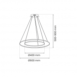 Lampy-sufitowe - lampa wisząca złota dwa okręgi led 4000k 51w ml7944 rotonda eko-light 