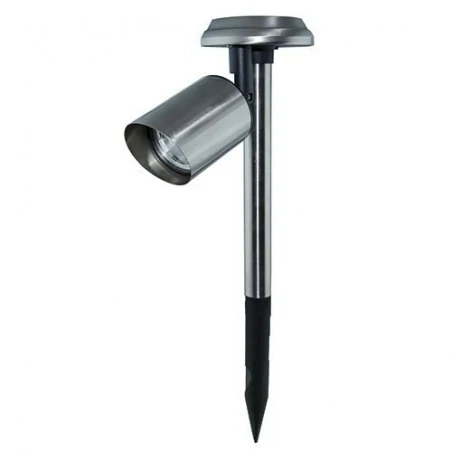 Lampy-solarne - lampa solarna ogrodowa led chrom z zimnym światłem 0,18w 3x1,5lm 6500k ip44 zlatan led 03550 ideus 